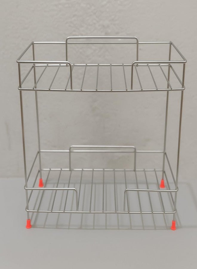 Cri8Hub Stainless Steel 2-Tier Kitchen Rack, Spice Tiered Shelf Countertop for Kitchen Pantry Storage Organizer, Shelves Spice rack Dish Rack storage self - Image 4